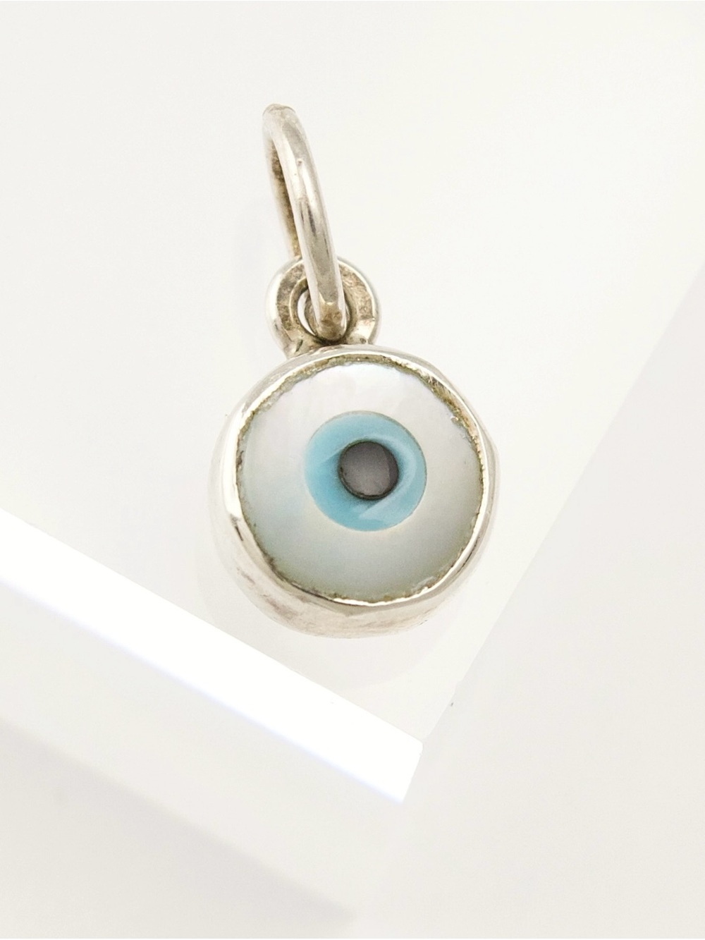 Vintage Sterling Silver Evil Eye Charm Pendant by Great Falls Metal Works (GFMW)